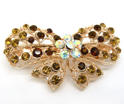 韩版 水钻合金蝴蝶结发夹顶夹发饰 时尚边夹发卡马尾夹横夹