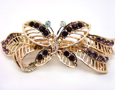 韩版 水钻合金蝴蝶结发夹顶夹发饰 时尚边夹发卡马尾夹横夹