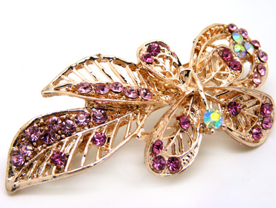 韩版 水钻合金蝴蝶结发夹顶夹发饰 时尚边夹发卡马尾夹横夹