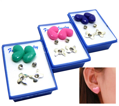 耳饰三件套水钻耳钉 水钻耳饰 合金耳钉 韩版潮流耳针C3-2-4