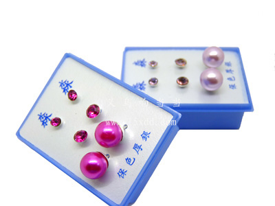 耳饰三件套水钻耳钉 水钻耳饰 合金耳钉 韩版潮流耳针C3-2-4