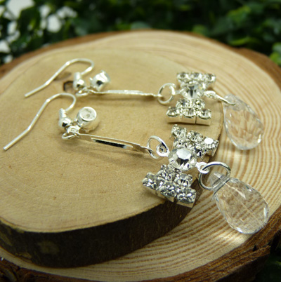 韩版时尚闪亮合金镶钻耳饰耳圈 耳坠女耳环 水晶亚克力耳环C4-3-1