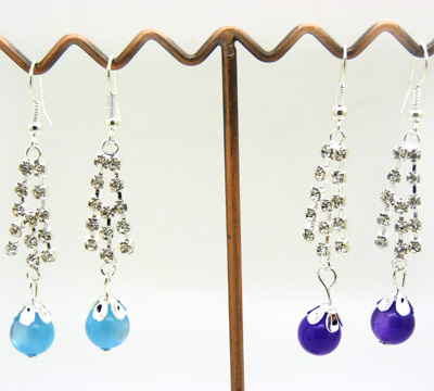 时尚闪亮合金镶钻耳饰耳圈 女士潮流耳坠女耳环 亚克力珍珠耳环C4-3-1