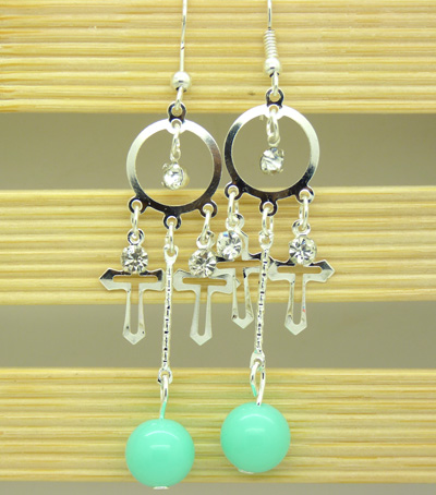 时尚闪亮合金镶钻耳饰耳圈 女士潮流耳坠女耳环 亚克力珍珠耳环C4-3-1