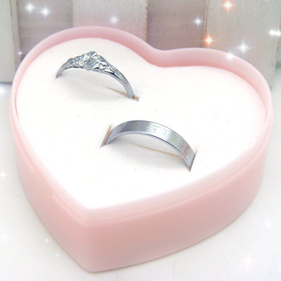 韩国情侣款对戒指环 韩版潮人女男士银色钛钢戒指 生日礼物盒装 潮流指环