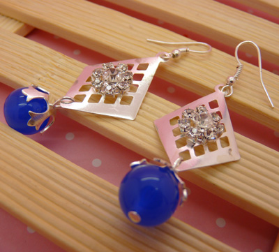 韩版耳环 水钻珍珠球耳钉耳坠合金气质满钻耳饰新款C4-3-1