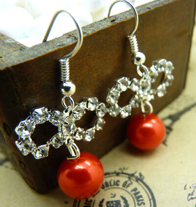 韩版耳环 防过敏水钻珍珠球耳钉耳坠合金气质满钻耳饰新款C4-3-1