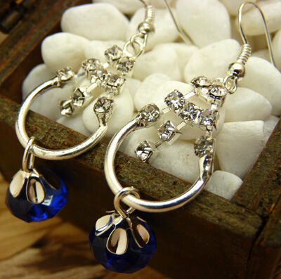 韩版耳环 防过敏水钻珍珠球耳钉耳坠合金气质满钻耳饰新款C4-3-1