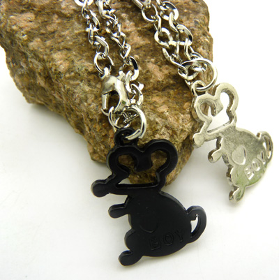 钛钢情侣项链 创意韩版时尚男士项链 女生个性吊坠情侣项链一对