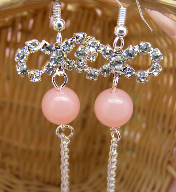 韩版耳环 防过敏水钻珍珠球耳钉耳坠合金气质满钻耳饰新款C4-3-1