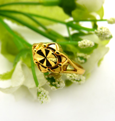 久不掉色镀黄金戒指 情侣款满天星戒指金戒指 男女士黄金戒指-2