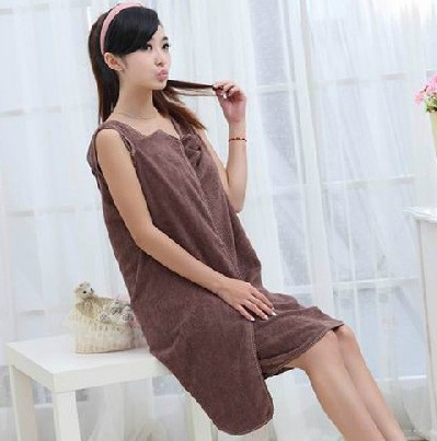 超强吸水 超细纤维 名佑百变魔术浴巾/浴袍-咖啡精品A14-1-2