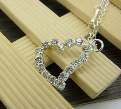 韩版小饰品批发 水钻水晶钻石切面带坠项链颈链 锁骨链 合金锆石项链B6-5-4