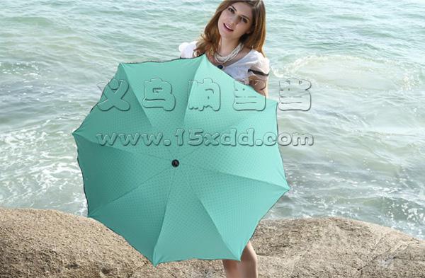特价正品时尚花折叠女晴雨伞防紫外线遮阳超轻防晒太阳伞---黑胶点子荷叶边伞