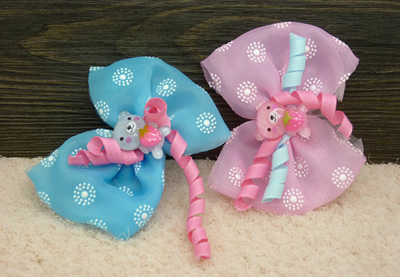 韩版 特价蝴蝶结发夹 棉布料 女花边 顶夹 发饰 皮筋B4-2-1