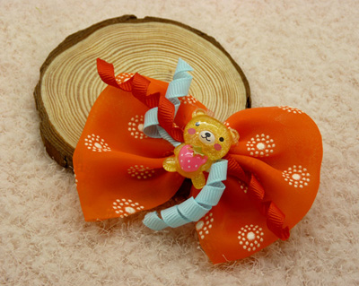 韩版 特价蝴蝶结发夹 棉布料 女花边 顶夹 发饰 皮筋B4-2-1