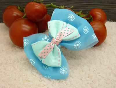 韩版 特价蝴蝶结发夹 棉布料 女花边 顶夹 发饰 皮筋B4-2-1