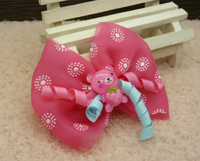 韩版 特价蝴蝶结发夹 棉布料 女花边 顶夹 发饰 皮筋B4-2-1