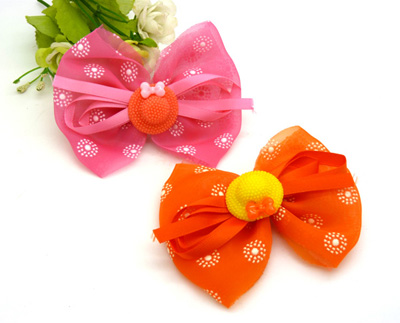 新款 可爱花布料蝴蝶结发夹 发卡 韩版边夹 皮筋 潮流头饰发饰B4-2-1