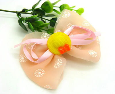 新款 可爱花布料蝴蝶结发夹 发卡 韩版边夹 皮筋 潮流头饰发饰B4-2-1