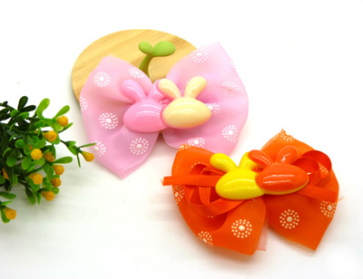 新款 可爱花布料蝴蝶结发夹 发卡 韩版边夹 皮筋 潮流头饰发饰B4-2-1