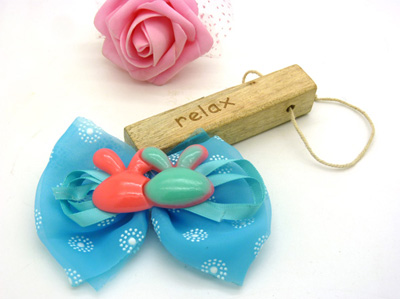 新款 可爱花布料蝴蝶结发夹 发卡 韩版边夹 皮筋 潮流头饰发饰B4-2-1