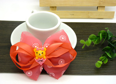 新款 可爱花布料蝴蝶结发夹 发卡 韩版边夹 皮筋 潮流头饰发饰B4-2-1