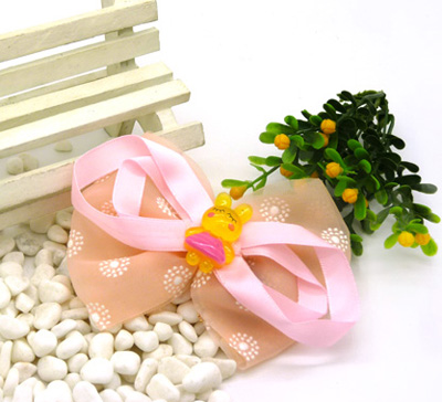 新款 可爱花布料蝴蝶结发夹 发卡 韩版边夹 皮筋 潮流头饰发饰B4-2-1