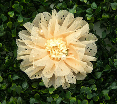 经典最新韩版发饰 大珍珠雪纺花朵压夹 边夹发饰B4-2-1