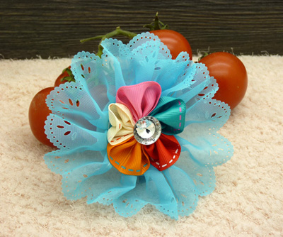 特价韩版 菊花皮筋头饰 手工发饰头饰蕾丝顶夹边夹发圈皮筋蝴蝶结B4-2-1