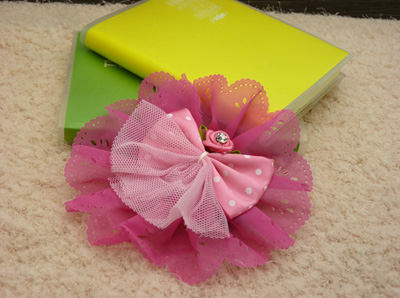 特价韩版 菊花皮筋头饰 手工发饰头饰蕾丝顶夹边夹发圈皮筋蝴蝶结B4-2-1