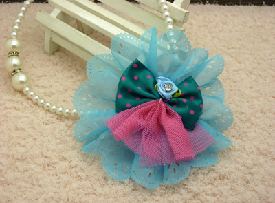 特价韩版 菊花皮筋头饰 手工发饰头饰蕾丝顶夹边夹发圈皮筋蝴蝶结B4-2-1