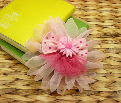 特价韩版 菊花皮筋头饰 手工发饰头饰蕾丝顶夹边夹发圈皮筋蝴蝶结B4-2-1