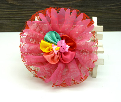 特价韩版 菊花皮筋头饰 手工发饰头饰蕾丝顶夹边夹发圈皮筋蝴蝶结B4-2-1