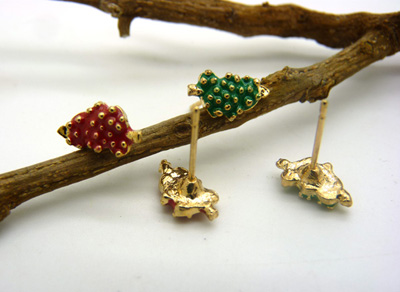 特价潮流耳钉老银匠工艺景泰蓝手工饰品耳钉合金耳饰品 花耳环葡萄耳钉爱心耳钉C6-2-3