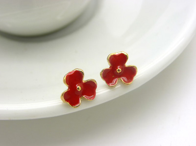 特价潮流耳钉老银匠工艺景泰蓝手工饰品耳钉合金耳饰品 花耳环葡萄耳钉爱心耳钉C6-2-3