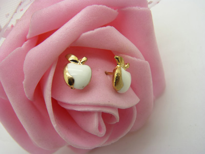 韩国小饰品合金简约复古耳钉 小苹果耳环时尚猫头耳饰品 女士潮流耳钉C6-2-3