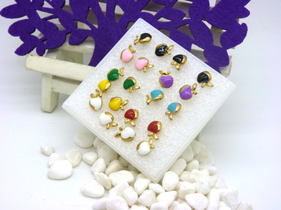 韩国小饰品合金简约复古耳钉 小苹果耳环时尚猫头耳饰品 女士潮流耳钉C6-2-3