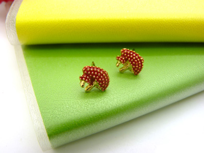 韩国小饰品合金简约复古耳钉 小苹果耳环时尚猫头耳饰品 女士潮流耳钉C6-2-3