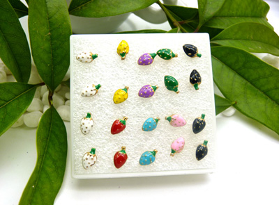 韩国小饰品合金简约复古耳钉 小苹果耳环时尚猫头耳饰品 女士潮流耳钉C6-2-3