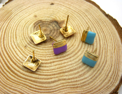 韩国小饰品合金简约复古耳钉 小苹果耳环时尚猫头耳饰品 女士潮流耳钉C6-2-3