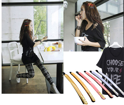 韩国糖果色磨砂一字夹 盘发实用边夹发夹发卡对夹学院风 （一对）	