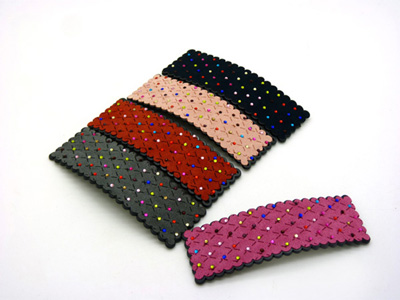 锆石个性韩版磨砂纯色布艺bb夹 刘海夹发夹边夹子 AB夹顶夹 闪亮水钻大号头饰饰品