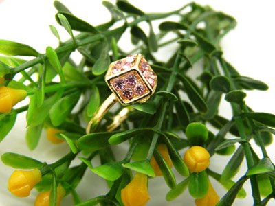 纯情时尚经典锆石镀玫瑰金镂空戒指环女饰品礼 韩版潮流戒指 保色戒指B9-2-上