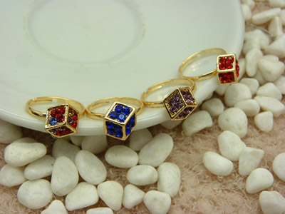 纯情时尚经典锆石镀玫瑰金镂空戒指环女饰品礼 韩版潮流戒指 保色戒指B9-2-上