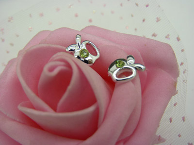 韩国可爱锆石耳饰品 防过敏女士耳钉 生日礼物时尚苹果爱心合金耳饰C6-2-3