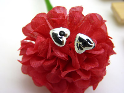 韩国可爱锆石耳饰品 防过敏女士耳钉 生日礼物时尚苹果爱心合金耳饰C6-2-3