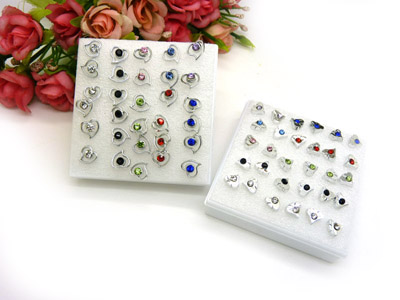 韩国饰品时尚爱心耳钉 锆石超闪耳钉耳环 防过敏耳饰品 合金耳钉C6-2-3