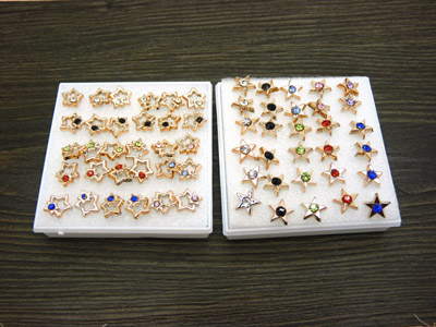 韩潮风格太阳锆石耳钉淑女耳饰 韩版个性合金宝石耳环饰品 合金耳钉C6-2-3