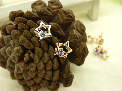 韩潮风格太阳锆石耳钉淑女耳饰 韩版个性合金宝石耳环饰品 合金耳钉C6-2-3